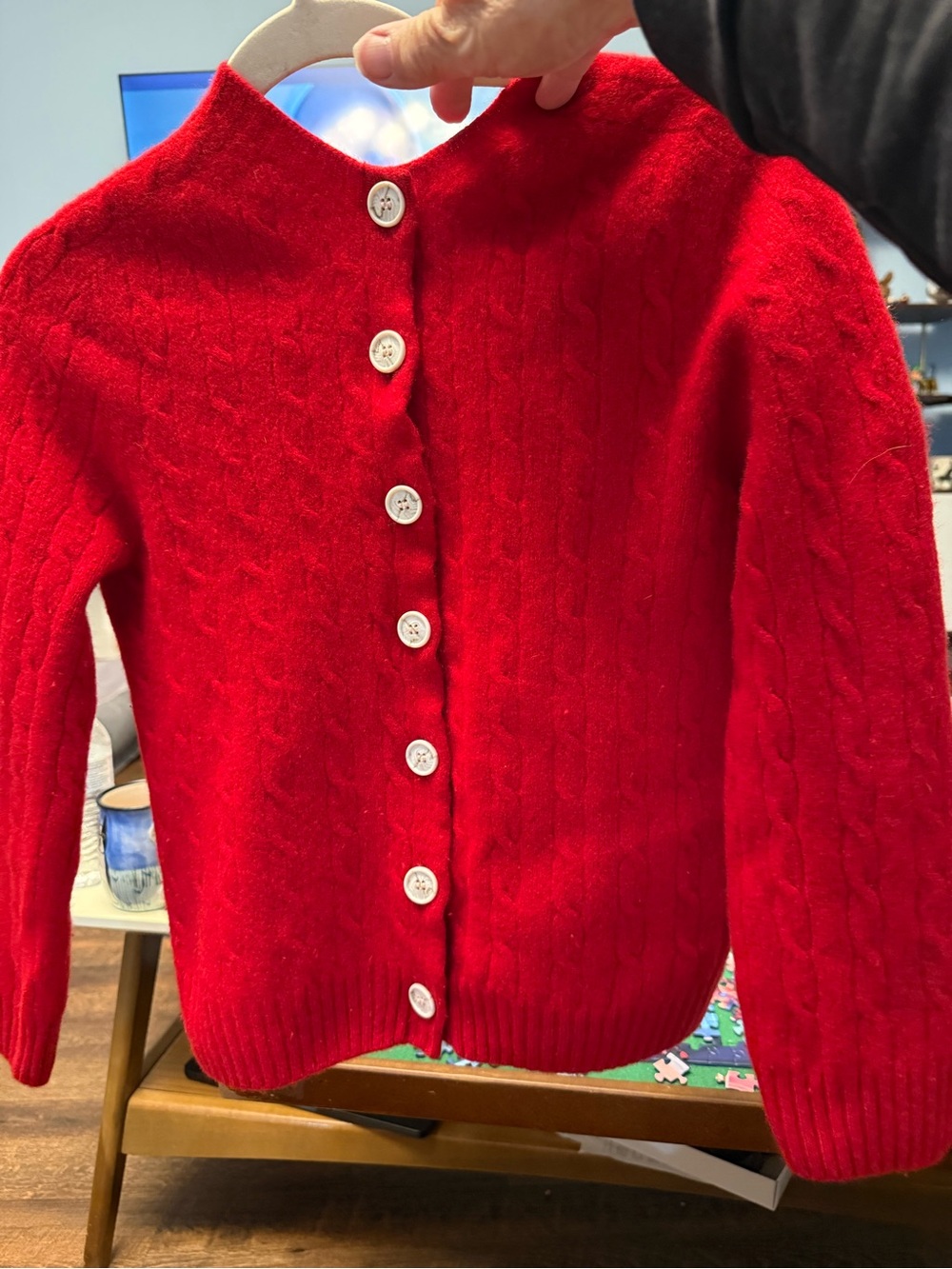 Barbour The Edit by ALEXA Red Cable-Knit Cardigan Woman’s Sweater